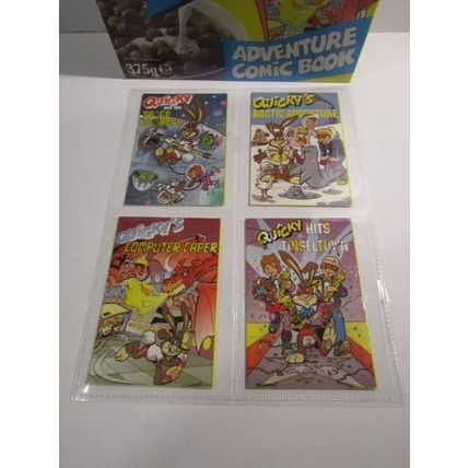 Nestle 1995 Nesquik Quiky`s Adventures Cereal Box Set of 4 Adventure Books