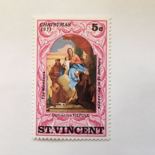 St Vincent 1971 Xmas 5c Madonna Tiepolo Unmounted Mint NHM SG 326 Sc 320 stamp
