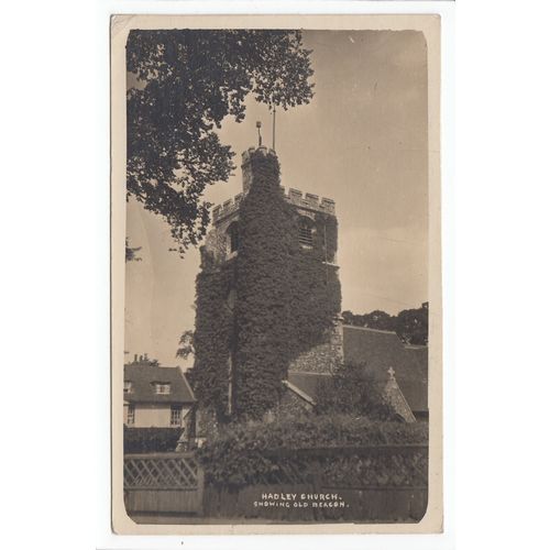 St Mary the Virgin Church Showing Old Beacon Hadley Postcard Hertfordshire