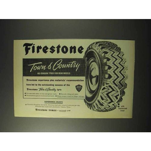 1958 Firestone Town & Country Tire Tyre Ad