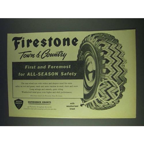 1958 Firestone Town & Country Tires Ad - First and foremost for all-season