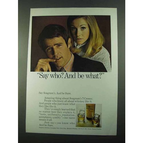1969 Seagram's 7 Crown Whiskey Ad - Say Who?