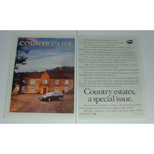 1986 2-page Audi 100 Estate Quattro Car Ad!