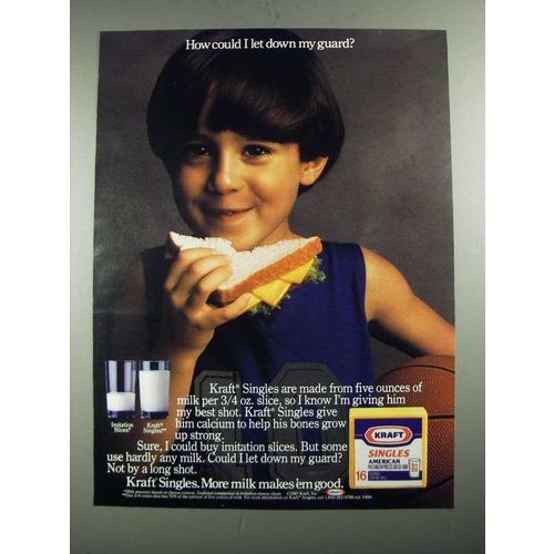 1987 Kraft Singles Ad - How Could I let Down My Guard?