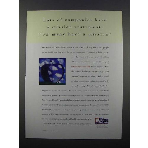 1998 Aetna Insurance Ad - How Many Have a Mission?