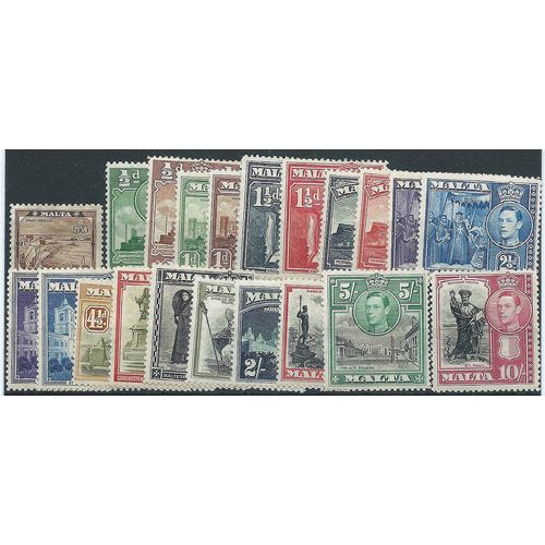 Malta 1938-43 Pictorial Definitives FULL Set of 21 SG217-231 Mounted Mint ..