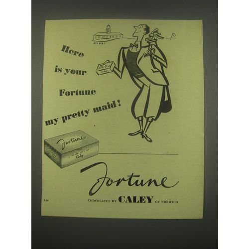 1949 Caley Fortune Chocolates Ad - Here is your Fortune