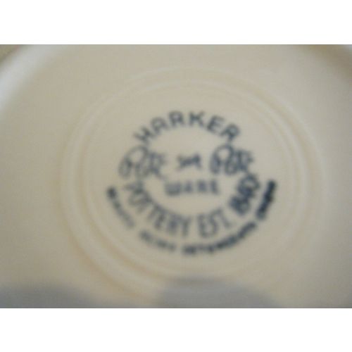 Harker Ware Pottery Pate Sur Pate Green Saucer Plate