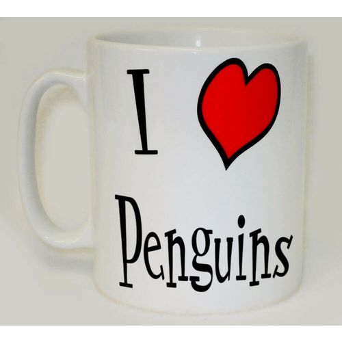 I Heart Penguins Mug Can Personalise Funny Love Animal Bird Emperor Lover Gift