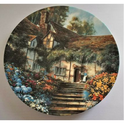W S George Along An English Lane Summers Bright Welcome Fine China 1993 Plate