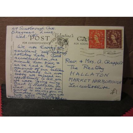 SUN CASTLE, NORTH PARADE, SKEGNESS, LINCOLNSHIRE .. used postcard 1962 pm =