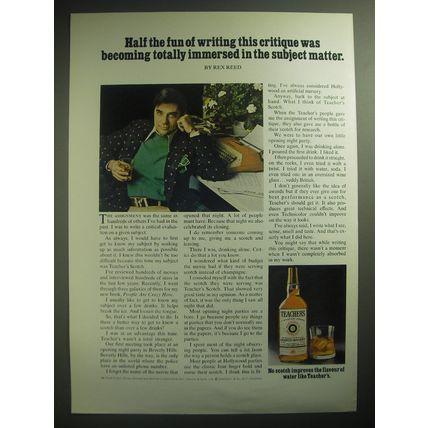 1974 Teacher's Scotch Ad - Rex Reed - Half the fun of writing this critique