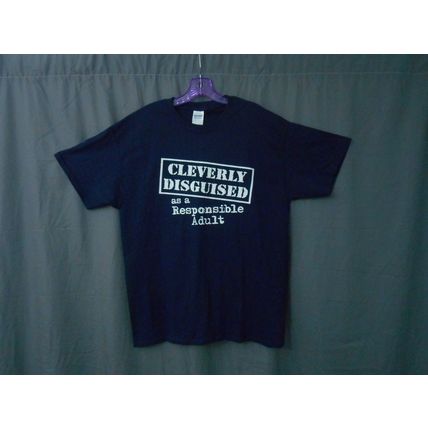 Cleverly Disguised as a Responsible Adult T Shirt SS Blue Large