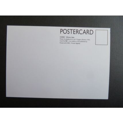 Winter Sale Bobby & Co Ltd, Margate etc, CONS1, 31/50 Ltd Ed Postercard Postcard