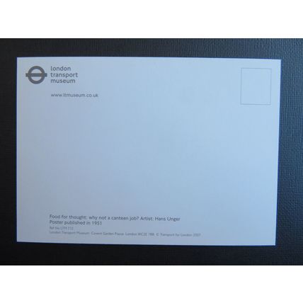 Food for Thought, London Transport Museum LTM 713 Postcard