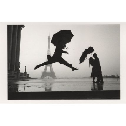 Eiffel Tower 100th Anniversary Umbrella Dance French Postcard