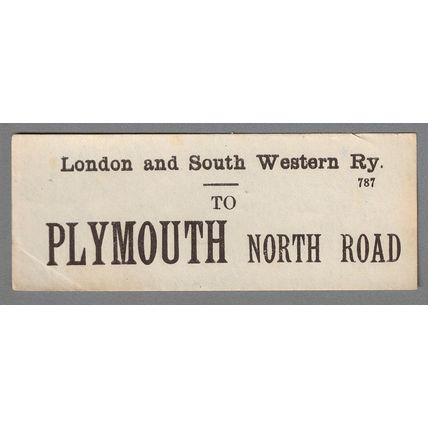 LONDON & SOUTH WESTERN RAILWAY LUGGAGE LABEL - PLYMOUTH NORTH ROAD