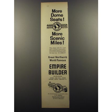 1956 Great Northern Railway Advertisement - More dome seats! More scenic miles!