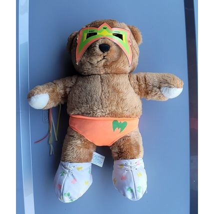 wwf ljn hasbro wrestling superstars ultimate warrior wrestling teddy bear figure