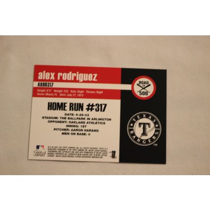 Alex Rodriguez 2007 Topps ROAD TO 500 ARHR317 Home Run #317