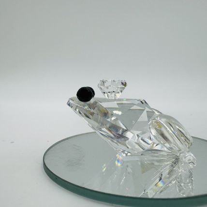 Swarovski Crystal Frog Toad Prince Crown Figurine Austria Retired 2in