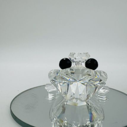 Swarovski Crystal Frog Toad Prince Crown Figurine Austria Retired 2in