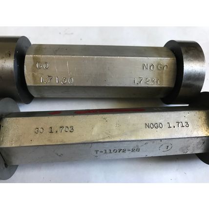 lot THE PIPE MACHINERY GO NO GO PLUG GAGE 1.7130 1.7230 1.703 1.713,AC