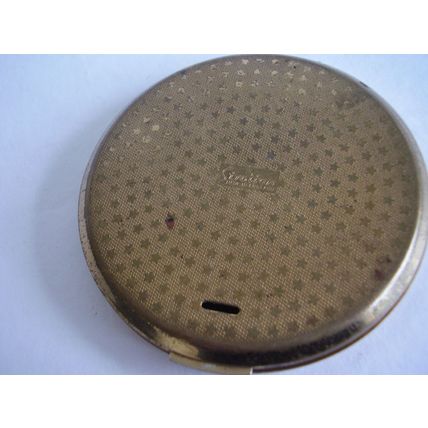 Vintage Stratton Geometric Cream Powder Compact 1970 Pattern