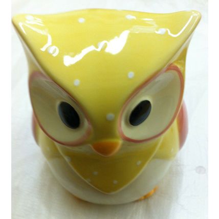 Beautiful Cute Shabby & Chic Yellow Owl Money Box - Makes Money Saving Fun