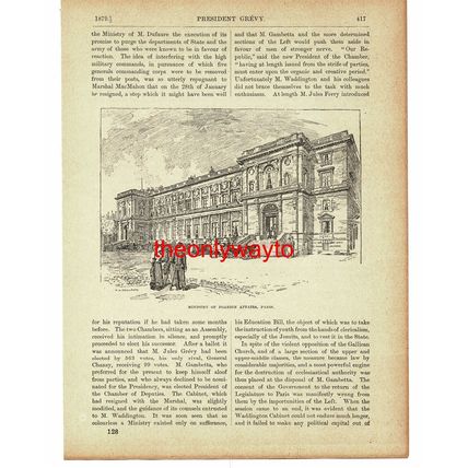Ministry Of Foreign Affairs, Paris, France, Book Illustration (Print), c1895