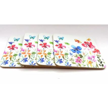Butterfly Meadow Coasters Lamianted Cork Set of 4 Gift Home Decor Drink Beverage