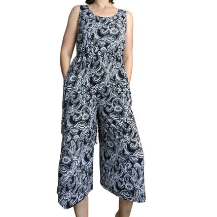 Nicole Miller Jumpsuit + L + Black & White