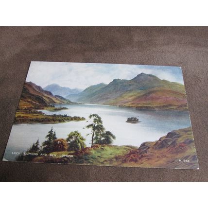 Valentines Postcard - Loch & Ben Lomond Trossachs - Artist E.H Thompson A956