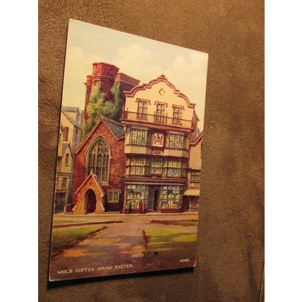 Valentines postcard - Mol's Coffee House, Exeter Devon Artist BFC Parr A1360