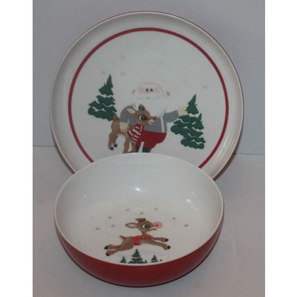 Pottery Barn Kids Rudolph 2-Piece Melamine Tableware Set