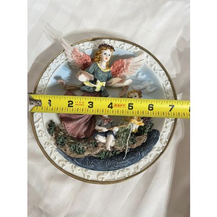 Vintage Guardian Angel watching over Children Fishing Plate (3D)