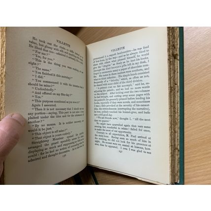 1924 CHARLOTTE BRONTE "VILLETTE" VOLS 1 & 2 FICTION 1.5kg HARDBACK BOOKS (P8)