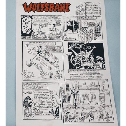 Wolfsbane - After midnight 12" single + 2 cartoon biography comics DEFA1412