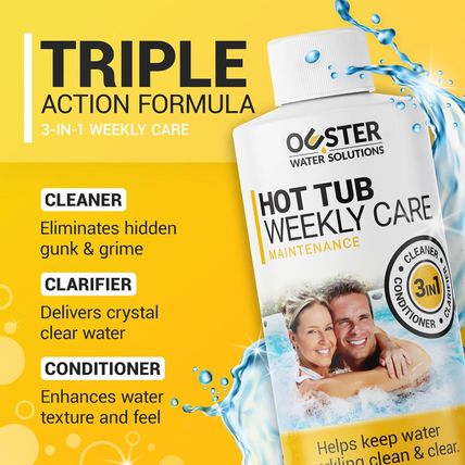 3In1 Weekly Hot Tub Cleaner, Conditioner, Clarifier - Hot Tub Chemicals for Stan