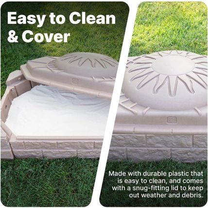 Step2 Naturally Playful Sandbox II, Kids Sand Activity Sensory Play Pit, Summer