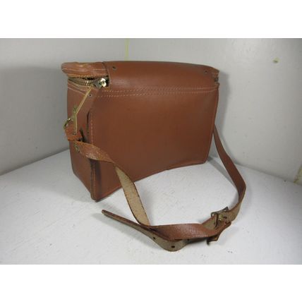 Vintage The Kam-Ra 843 Large Leather Camera Shoulder Bag Contoured Tan