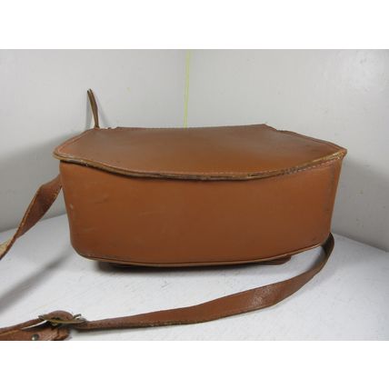 Vintage The Kam-Ra 843 Large Leather Camera Shoulder Bag Contoured Tan