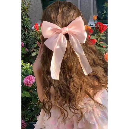 Apricot Pink Gauze Bowknot Hair Clip