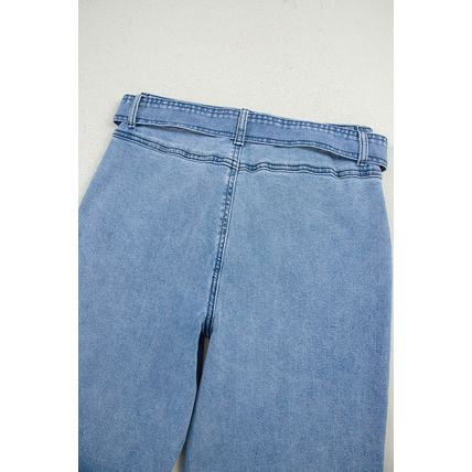 Beau Blue Western Washed Bow Knot Sash Wide Leg Jeans