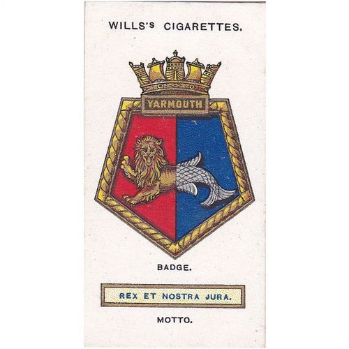 Wills Ship Badges Card No. 20 Yarmouth