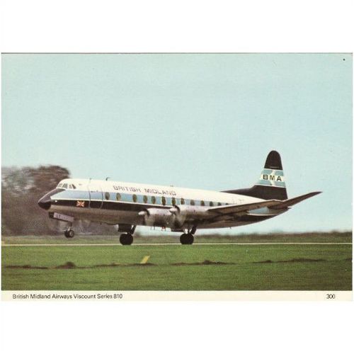 Aircraft Postcard British Midland Airways Viscount Series 810