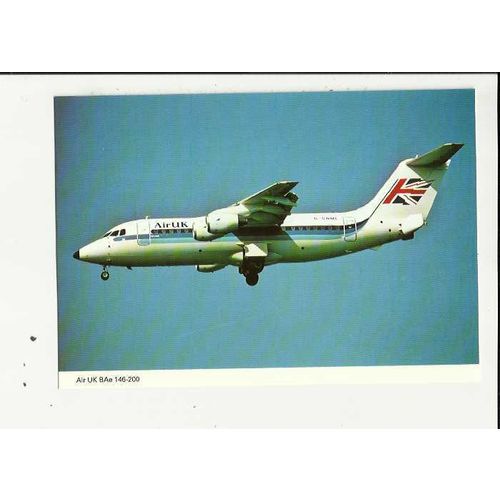 Aviation AIR UK BAe 146-200 Postcard by Dennis (C.079651L)
