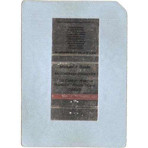 Rhode Island Warwick Matchcover Michael J Goslin Matchcover Collector 159 ~1184