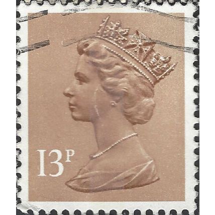 GB, Queen Elizabeth Machin, light brown 1984, 13p, #4