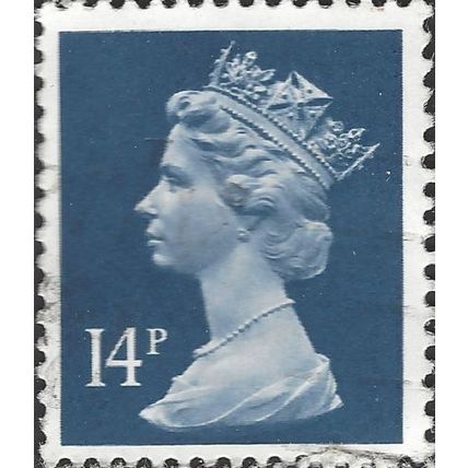 GB, Queen Elizabeth Machin, dark blue 1988, 14p, #4